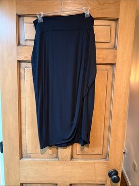 Athleta Black Midi Wrap Skirt